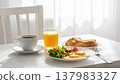 Breakfast in a bright dining room 137983327
