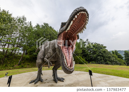 Life-size Tyrannosaurus Rex monument at Fukui Prefectural Dinosaur Museum Life-size Tyrannosaurus Rex monument at Fukui Prefectural Dinosaur Museum 137983477
