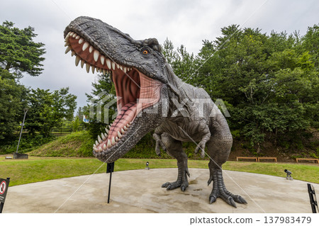 Life-size Tyrannosaurus Rex monument at Fukui Prefectural Dinosaur Museum Life-size Tyrannosaurus Rex monument at Fukui Prefectural Dinosaur Museum 137983479