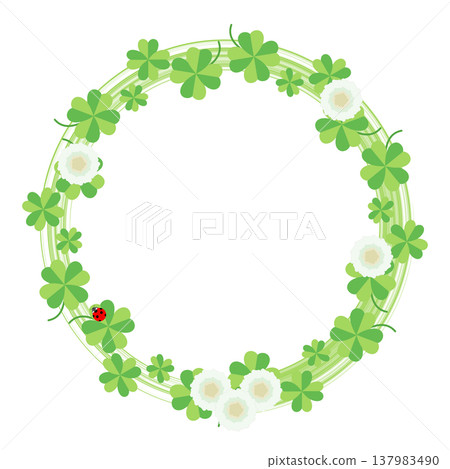 Frame - Four-leaf clover and ladybug Frame - Four-leaf clover and ladybug 137983490
