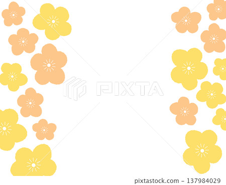 Cute watercolor-style flower frame material (yellow) Cute watercolor-style flower frame material (yellow) 137984029