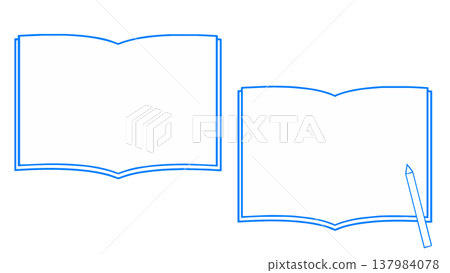 Simple book and notebook frame set, blue Simple book and notebook frame set, blue 137984078