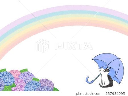 Cat holding an umbrella Cat holding an umbrella 137984095