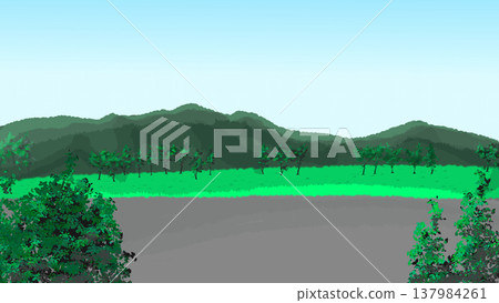 A horizontal background illustration featuring lush nature. A horizontal background illustration featuring lush nature. 137984261