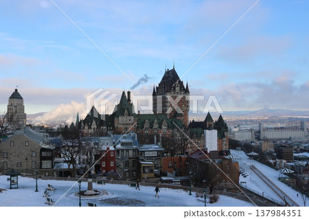 Winter scenery of Old Quebec City and the Château Frontenac Winter scenery of Old Quebec City and the Château Frontenac 137984351