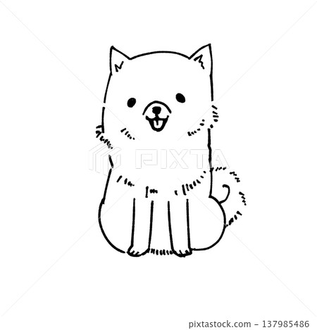Cute hand-drawn style illustration of a Shiba Inu Cute hand-drawn style illustration of a Shiba Inu 137985486