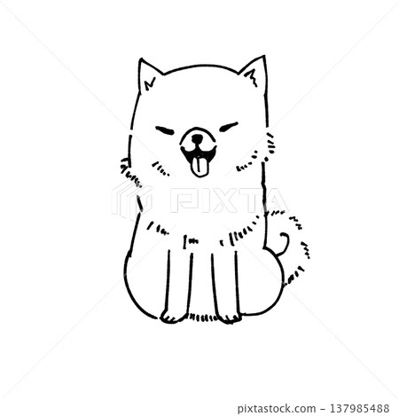 可愛的手繪風格柴犬插畫 可愛的手繪風格柴犬插畫 137985488