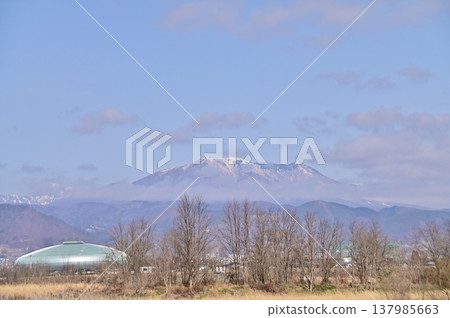 Early spring scenery from Omuro, Matsushiro Town 137985663