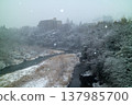 Snowy Tamagawa bridge 137985700
