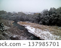 Snowy Tamagawa bridge 137985701