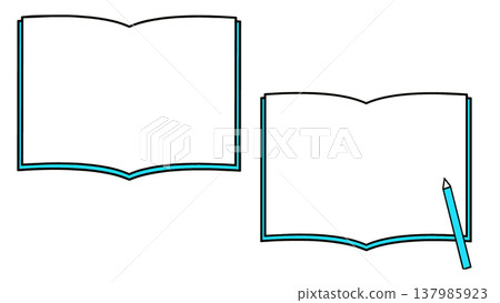 Simple book and notebook frame set Simple book and notebook frame set 137985923