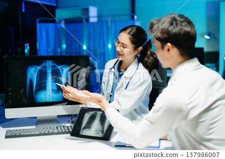 Professional doctor examining patient with stethoscope in modern clinic, healthcare consultation, medical checkup, diagnosis, trust, technology and wellness care. Professional doctor examining patient with stethoscope in modern clinic, healthcare consultation, medical checkup, diagnosis, trust, technology and wellness care. 137986007