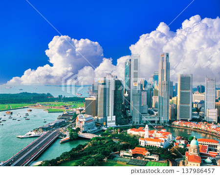 The landscape of Singapore's modern skyscrapers The landscape of Singapore's modern skyscrapers 137986457