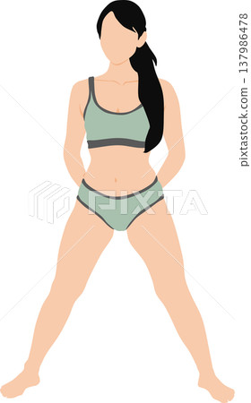 Illustration of a woman who succeeded in dieting Illustration of a woman who succeeded in dieting 137986478