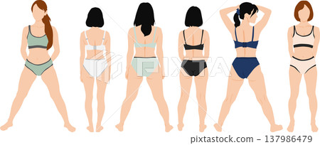 Illustration of a woman who succeeded in dieting 137986479