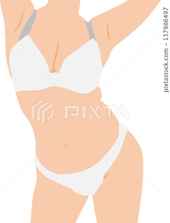 成功節食的女人的插圖 成功節食的女人的插圖 137986497
