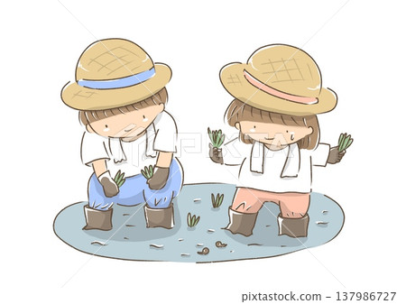 兒童插秧 兒童插秧 137986727