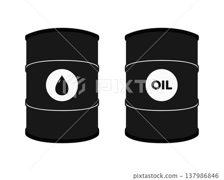 Two Black Oil Barrels Set Icon Two Black Oil Barrels Set Icon 137986846
