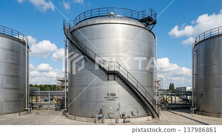 藍天之下，一片現代化的物流中心和工業能源設施綿延展開。 137986861