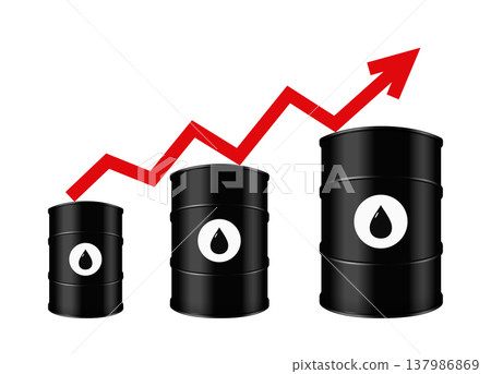 Oil Barrel Price Increase Graph Concept Oil Barrel Price Increase Graph Concept 137986869