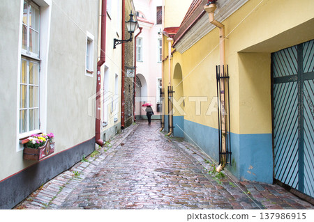 Cobblestone streets of Tallinn, Estonia Cobblestone streets of Tallinn, Estonia 137986915