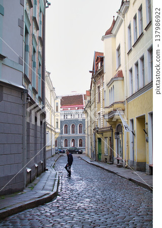 Cobblestone streets of Tallinn, Estonia Cobblestone streets of Tallinn, Estonia 137986922