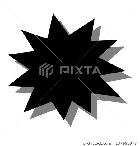 A striking black, jagged speech bubble. 137986978