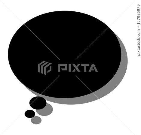 黑色、蓬鬆的對話框,用來表達想法與想像 黑色、蓬鬆的對話框,用來表達想法與想像 137986979