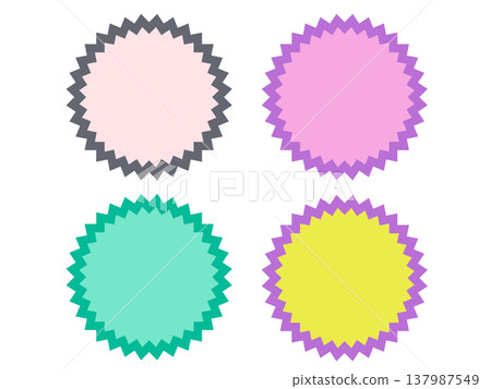 Sale Badge Speech Bubble Label Frame Bordered Pop Colorful Icon Set 137987549