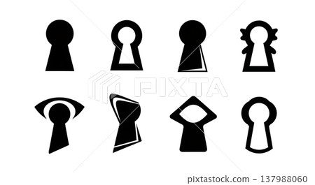 Black Solid Energy Ring Silhouettes Set of Six on White Background Black Solid Energy Ring Silhouettes Set of Six on White Background 137988060