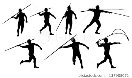 Black Solid Equestrian Jumps Silhouettes Set of Six on White Background Black Solid Equestrian Jumps Silhouettes Set of Six on White Background 137988071