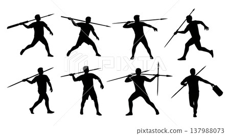 Black Solid Equestrian Jumps Silhouettes Set of Six on White Background Black Solid Equestrian Jumps Silhouettes Set of Six on White Background 137988073