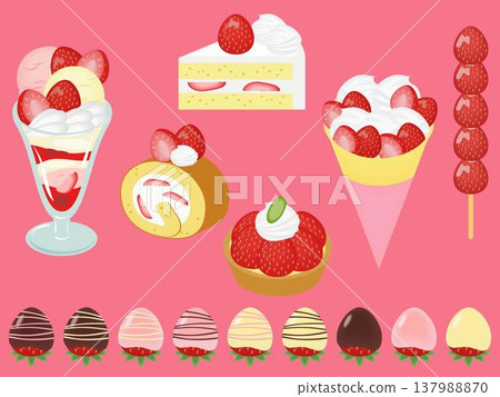 Strawberry sweets set 137988870