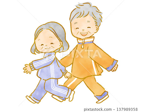 老年人積極步行－保持健康 137989358