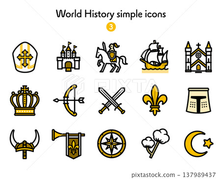 Simple Icon Collection World History 3 Simple Icon Collection World History 3 137989437