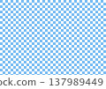Checkered Japanese pattern summer light blue white 137989449