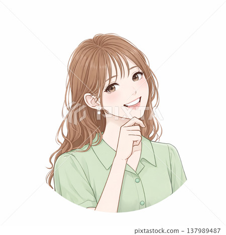 一位擁有漫畫女主角般笑容的美麗女子。 137989487