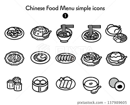 簡約圖示集：中國菜 137989605