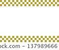 Japanese checkered pattern frame, gold color 137989666