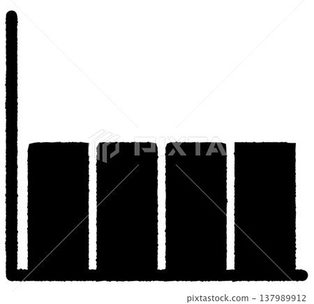 Simple bar graph icon, parallel, 1, monochrome. Simple bar graph icon, parallel, 1, monochrome. 137989912