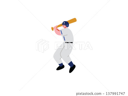 An illustration of a baseball player standing in the batter's box. 137991747