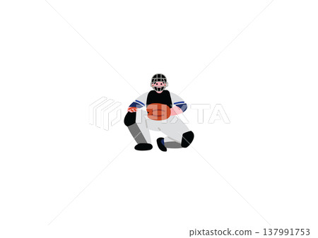 Illustration of a baseball catcher Illustration of a baseball catcher 137991753