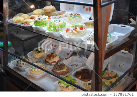 Street vendor cake shop Street vendor cake shop 137991761