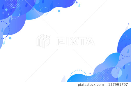 Watercolor-style abstract frame with rain and ripples 2_horizontal Watercolor-style abstract frame with rain and ripples 2_horizontal 137991797