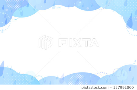 水彩風格的抽象雨滴漣漪邊框 3_horizontal 水彩風格的抽象雨滴漣漪邊框 3_horizontal 137991800