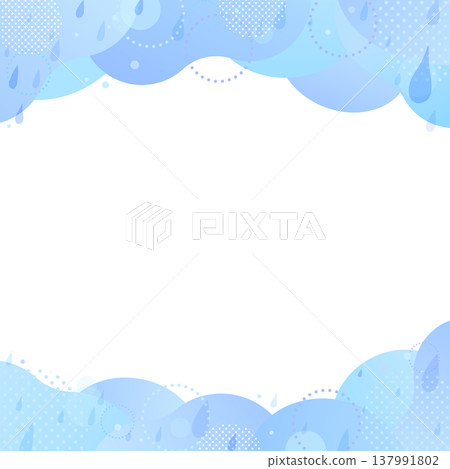 Watercolor-style abstract frame of rain and ripples 3_square Watercolor-style abstract frame of rain and ripples 3_square 137991802