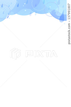 Watercolor-style abstract frame of rain and ripples 5_vertical Watercolor-style abstract frame of rain and ripples 5_vertical 137991807