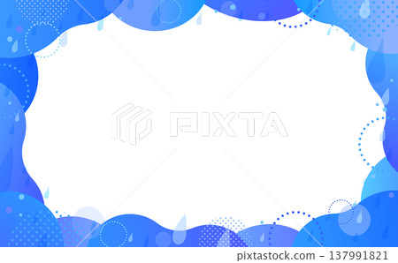 Watercolor-style abstract frame of rain and ripples 10_horizontal 137991821