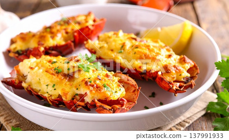 一道香濃起司焗龍蝦。 137991933