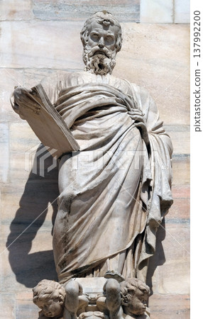Saint Matthew the Evangelist, statue on the Milan Cathedral, Duomo di Santa Maria Nascente, Milan, Lombardy, Italy Saint Matthew the Evangelist, statue on the Milan Cathedral, Duomo di Santa Maria Nascente, Milan, Lombardy, Italy 137992200